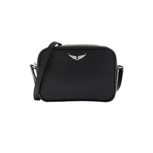 NWT Zadig & Voltaire Boxy Wings Leather Shoulder Bag Crossbody Bag Black